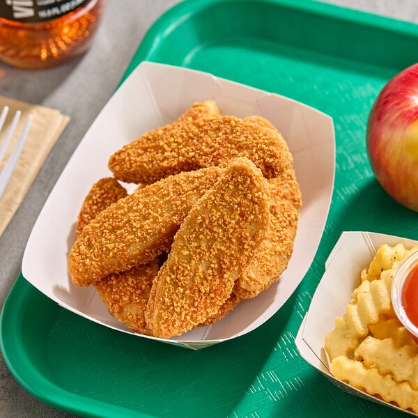 Rebellyous Vegan Plant-Based K-12 Eligible Spicy Kickin' Chicken Tenders 5 lb. - 2/Case