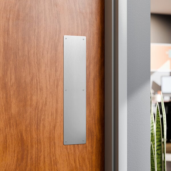 Lavex 15" x 3 1/2" Stainless Steel Push and Pull Plate Kit