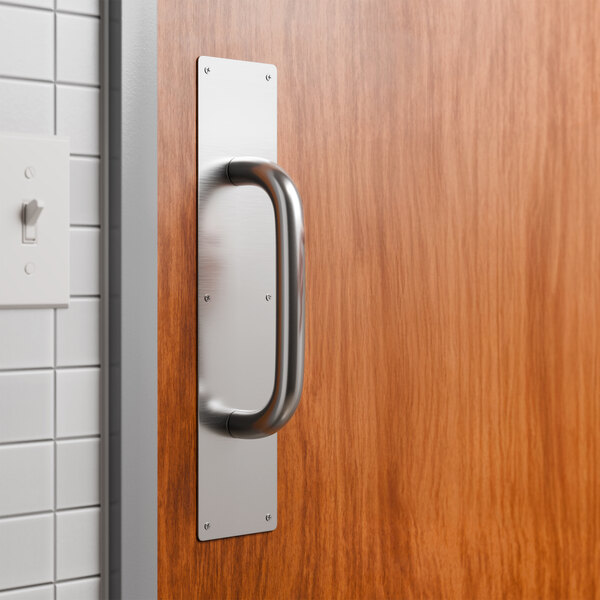 Lavex 15" x 3 1/2" Stainless Steel Push and Pull Plate Kit