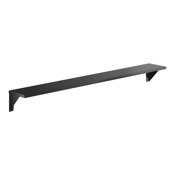 Lavex 5" x 36" Matte Black Stainless Steel Wall-Mount Shelf
