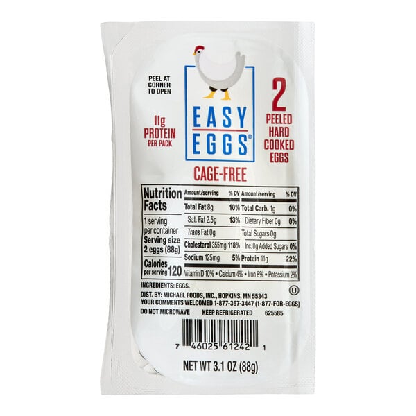Easy Eggs 2-Count Cage-Free Hard Cooked Eggs - 14/Case