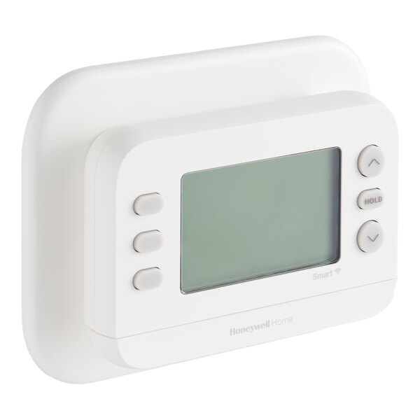 A white Honeywell Home FocusPRO S200 WiFi-enabled programmable digital thermostat with a large display and multiple control buttons.