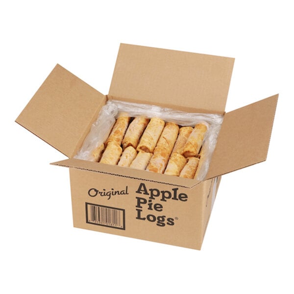 A box of Finger Food Products Apple Pie Dessert Logs.