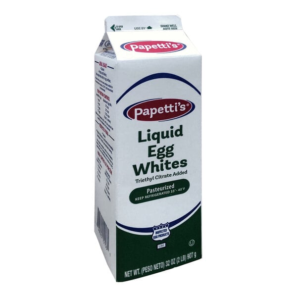 A white carton of Papetti's liquid egg whites.