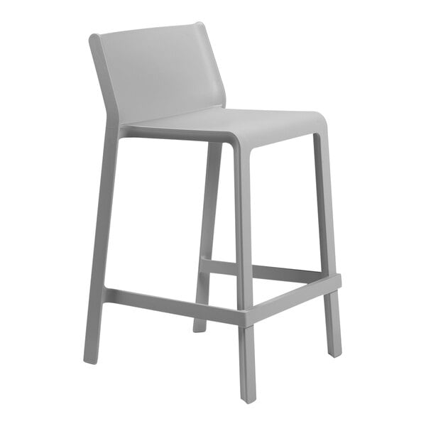 Nardi Trill Grigio Resin Stackable Outdoor Counter Height Bar Stool