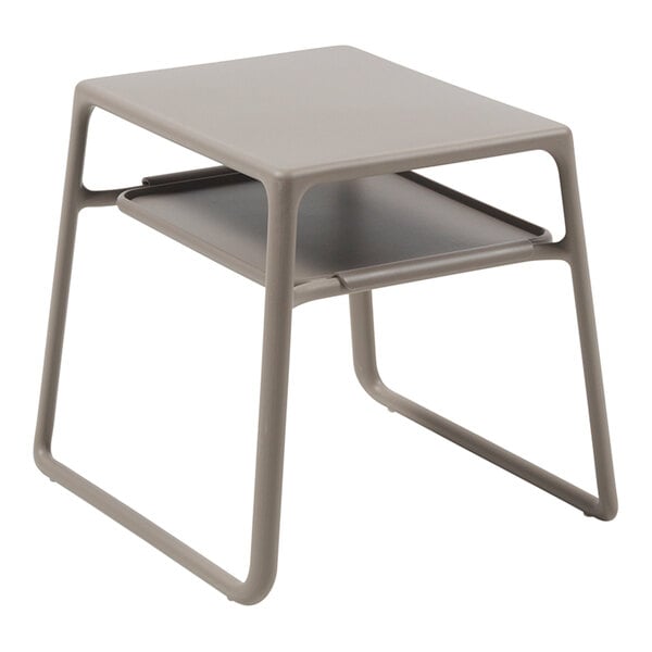 Nardi Pop Tortora Resin Side Table with Tray