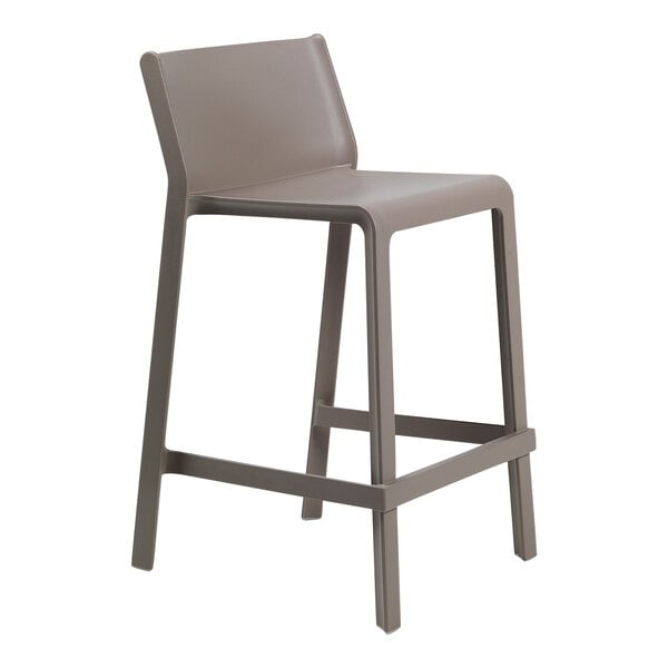 Nardi Trill Tortora Resin Stackable Outdoor Counter Height Bar Stool