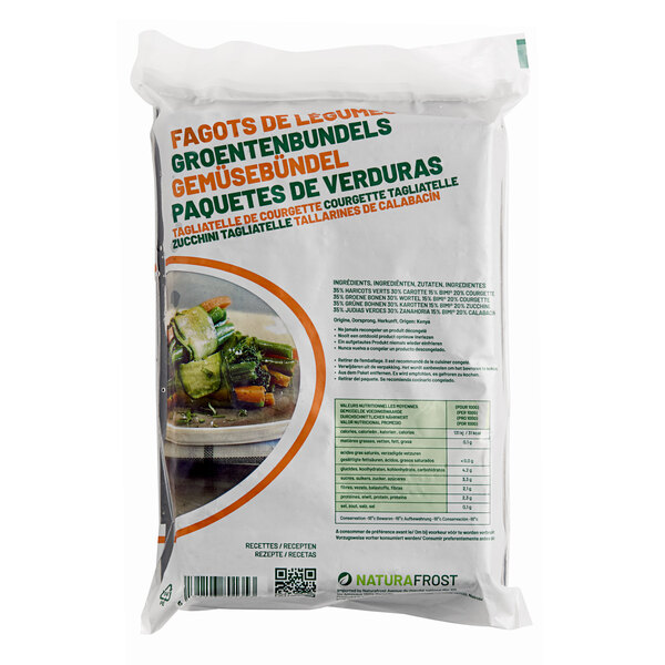 A white bag of White Toque Vegetable Trio on a white surface.