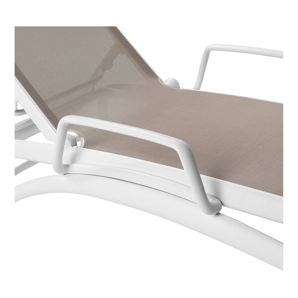 A pair of white armrests designed for Nardi Atlantico chaise lounges.