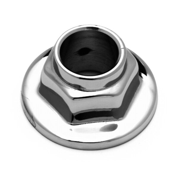 A chrome plated nut on a T&S slip flange.