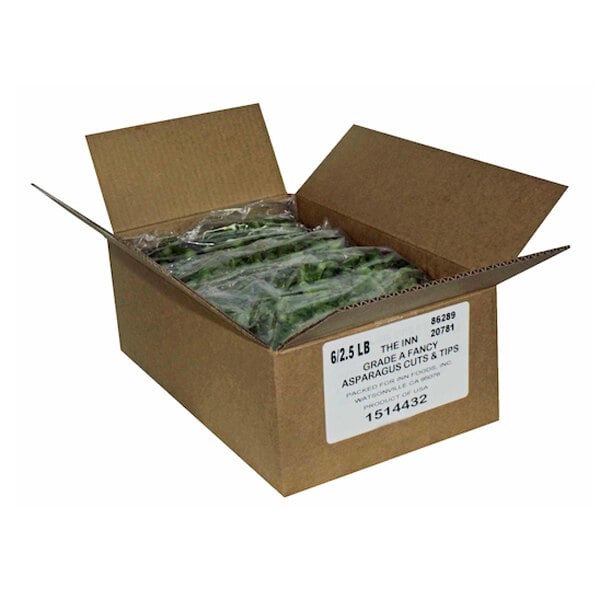 Savor Imports IQF Grade A Asparagus Cuts and Tips 2.5 lb. - 6/Case