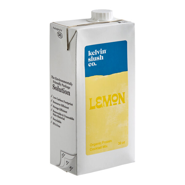 Kelvin Slush Co. Organic Frozen Lemon Cocktail Mix 32 fl. oz. - 6/Case
