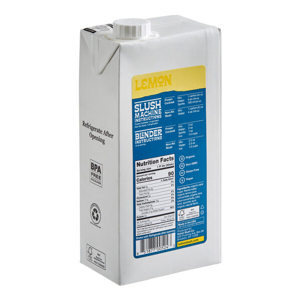 Kelvin Slush Co. Organic Frozen Lemon Cocktail Mix 32 fl. oz. - 6/Case