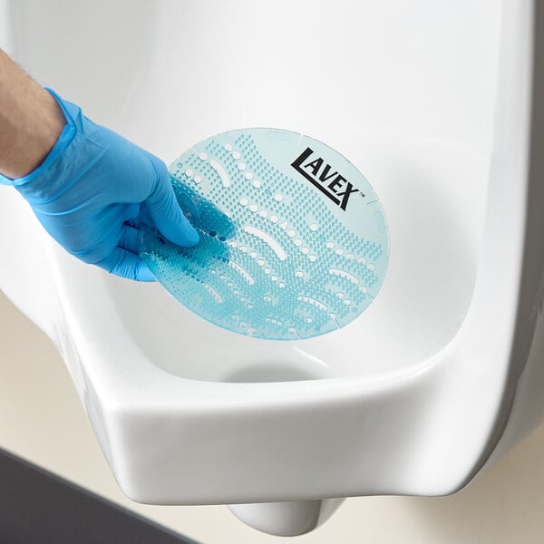 Lavex Seaside Breeze Scent EVA Deodorizing Gel Urinal Screen - 10/Case