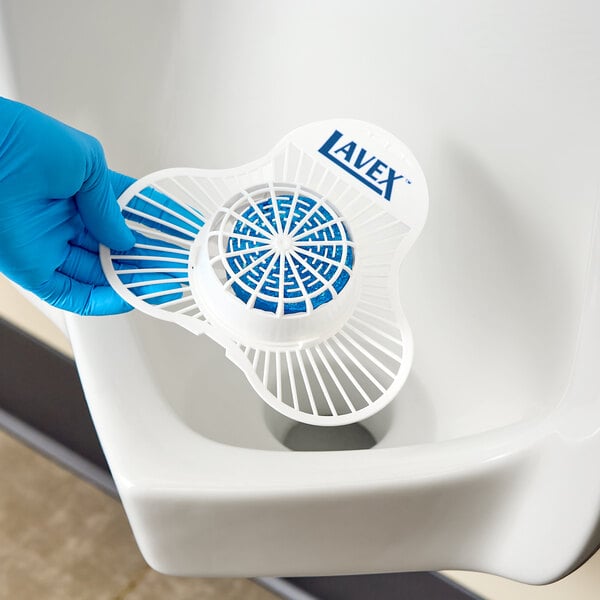 Lavex Deodorizing Urinal Screen with Herbal Mint Scented Enzymatic Block - 12/Case