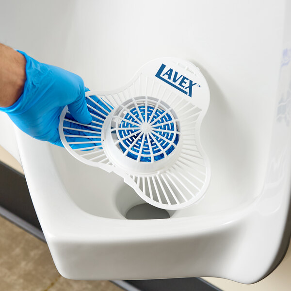 Lavex Deodorizing Urinal Screen with Fabulous Scented Enzymatic Block - 12/Case