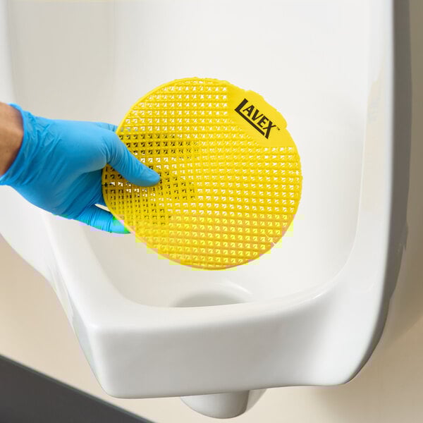 Lavex Citrus Scent 2-Sided Vinyl Deodorizing Urinal Screen - 12/Case