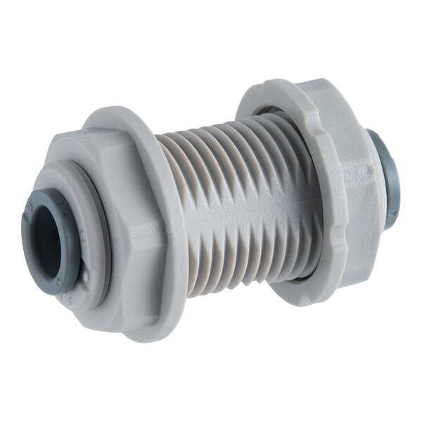 A gray plastic CO2 inlet fitting designed for undercounter water dispensers.