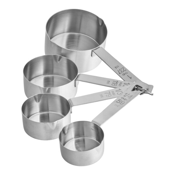 Choice 4-Piece Heavy Weight Stainless Steel Measuring Cup Set
