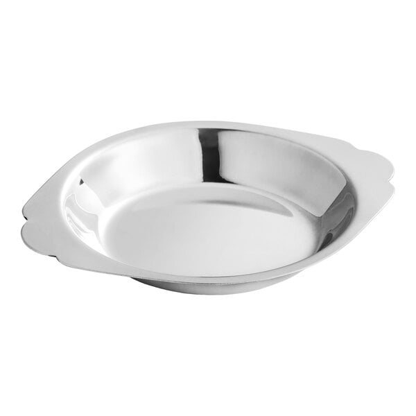 Choice 6 oz. Stainless Steel Round Au Gratin Dish