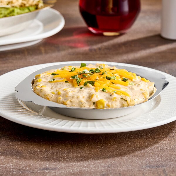 Choice 6 oz. Stainless Steel Round Au Gratin Dish