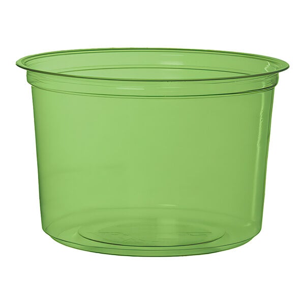 A green Eco-Products deli container with a clear lid.