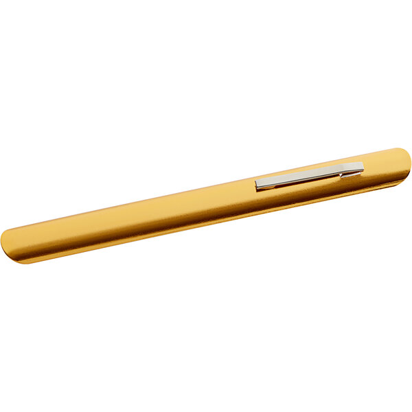 A gold-colored 6-inch pocket crumber with a metal clip.