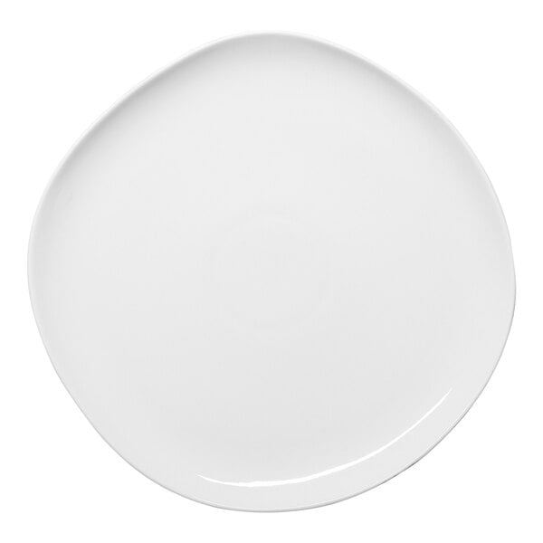 An Ariane Earth white porcelain plate with a round edge.