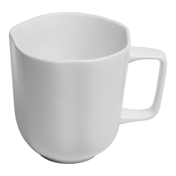 An Ariane white porcelain mug with a handle.
