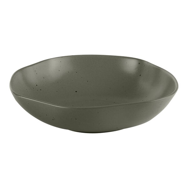 A mist green Ariane Earth porcelain bowl with speckled dots.
