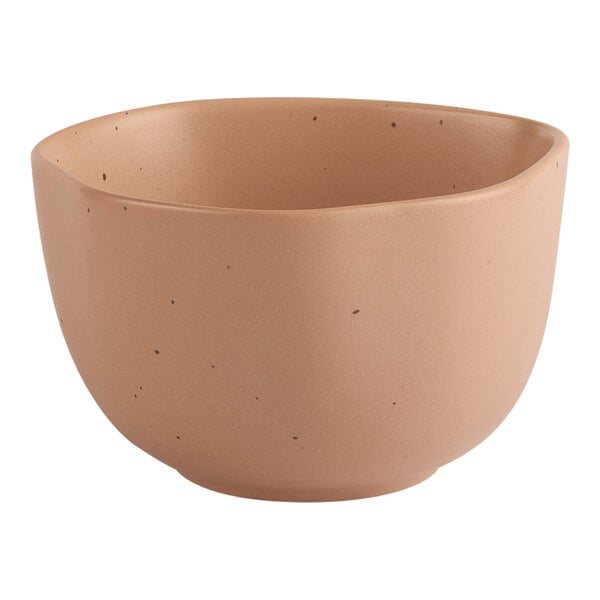 An Ariane dark sand porcelain bowl with speckled dots.
