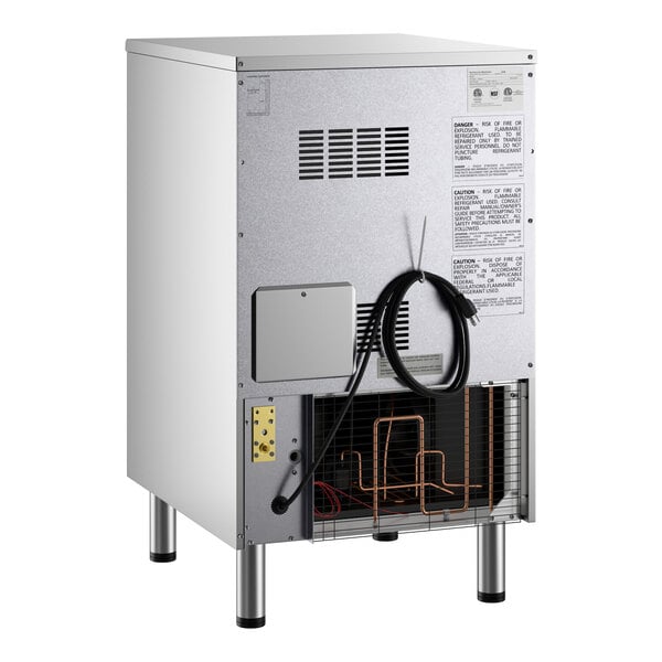 An air-cooled undercounter half cube ice machine with a 44 lb. bin and visible rear components.
