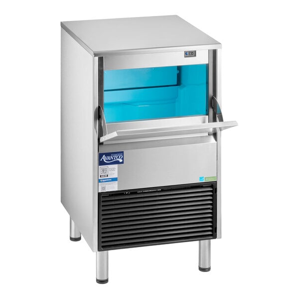 Avantco Ice Diamond EUC-H-160-A Air-Cooled Undercounter Half Cube Ice Machine with 44 lb. Bin - 159 lb., 115V