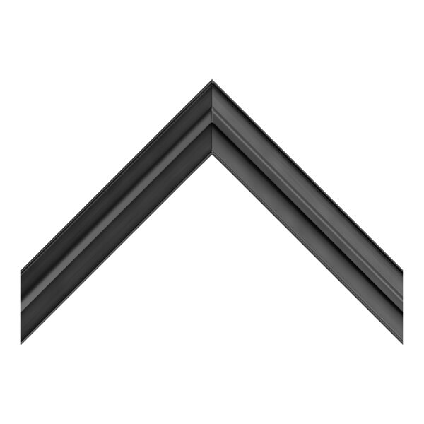 A black, L-shaped, grooved frame or gasket segment against a white background.