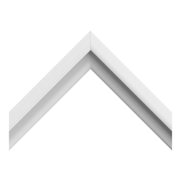 A white, V-shaped corner section of a gasket or frame against a plain background.
