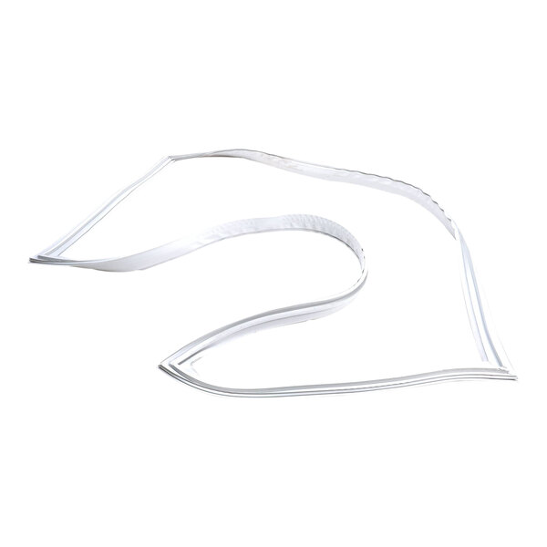 A white rubber strip with a curved shape.