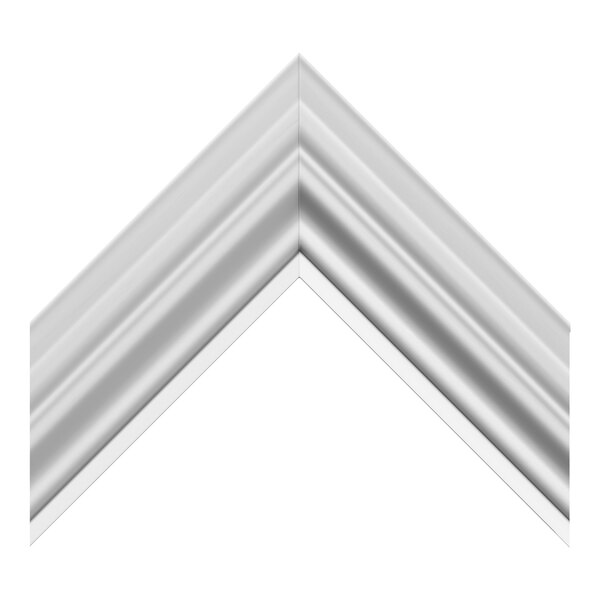 A silver, V-shaped, grooved frame or trim piece with a smooth, metallic appearance.