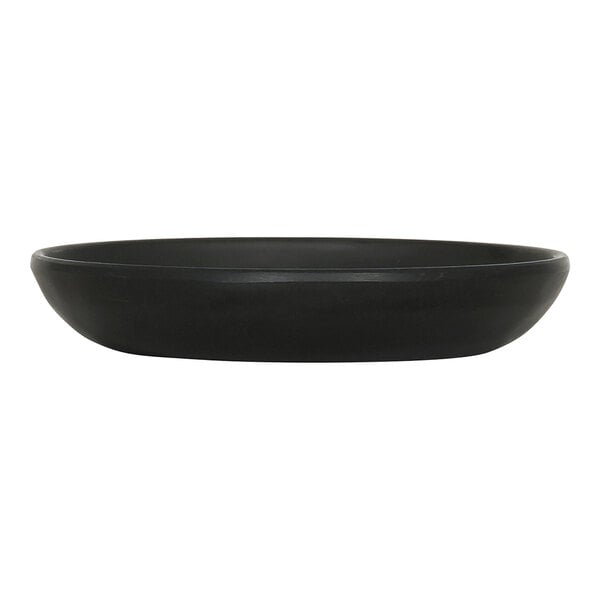 A Cal-Mil matte black melamine pasta bowl on a white background.