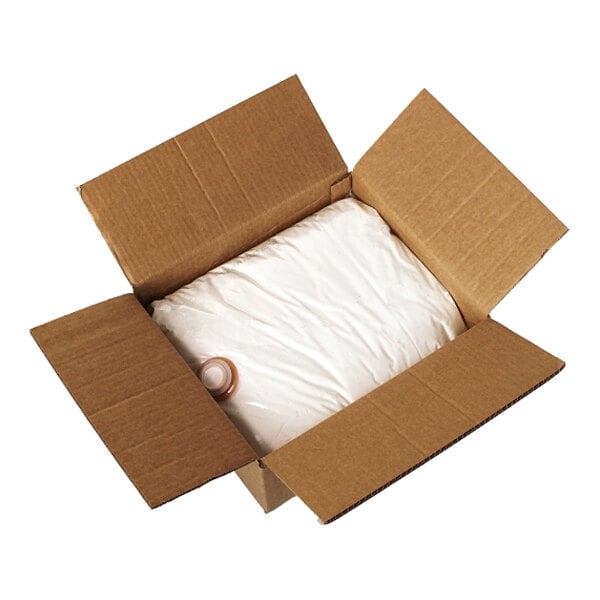 A brown cardboard box with a white cup inside.