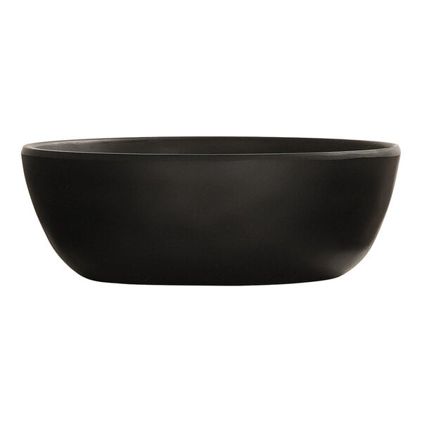 A matte black Cal-Mil melamine soup bowl on a white background.