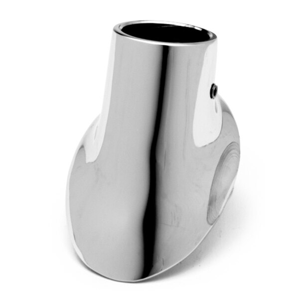 A shiny silver T&S Angle Slip Flange with 1/2" NPT connections on a white background.