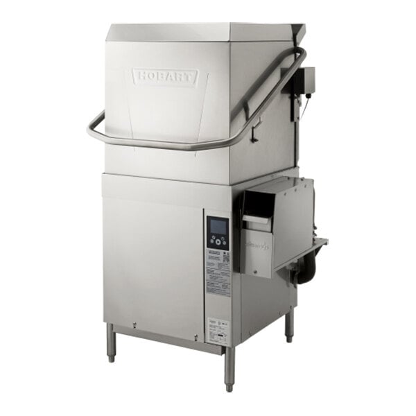 A commercial high temperature door-style ventless electric dishwasher with a booster heater.