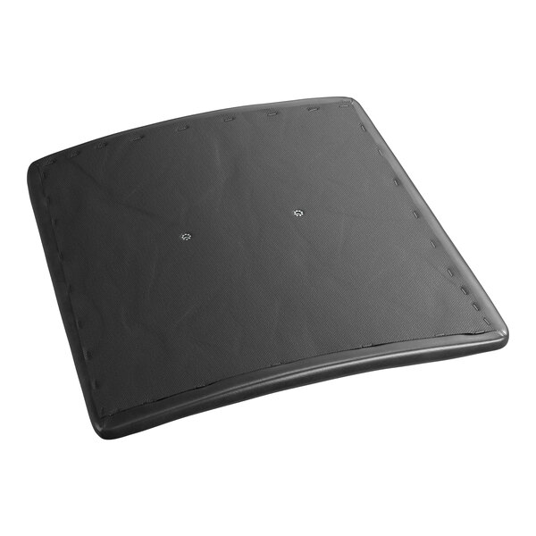 A black vinyl padded seat designed for mid-century chairs and barstools.