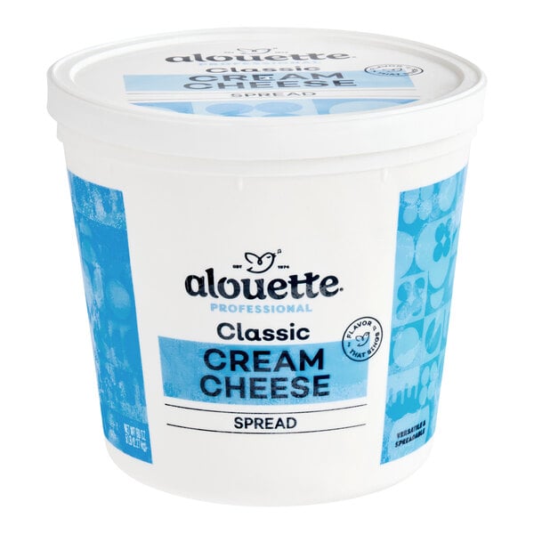 A 5-pound tub of Alouette Professional Classic Cream Cheese Spread.