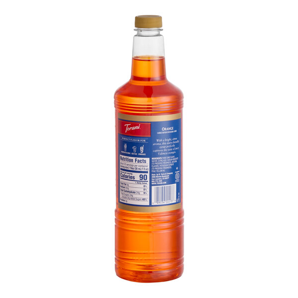 Torani Orange Flavoring / Fruit Syrup Plastic Bottle 1 Liter - 6/Case