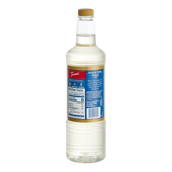 Torani Sugar-Free Vanilla Flavoring Syrup Plastic Bottle 1 Liter