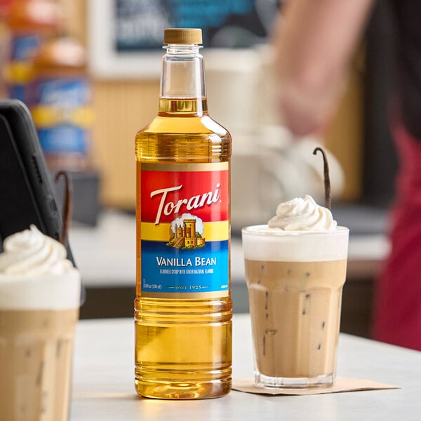 Torani Vanilla Bean Flavoring Syrup Plastic Bottle 1 Liter