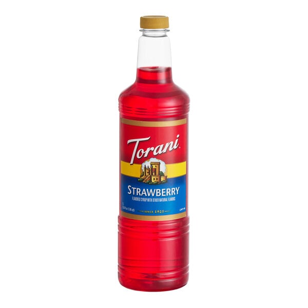 Torani Strawberry Flavoring / Fruit Syrup Plastic Bottle 1 Liter
