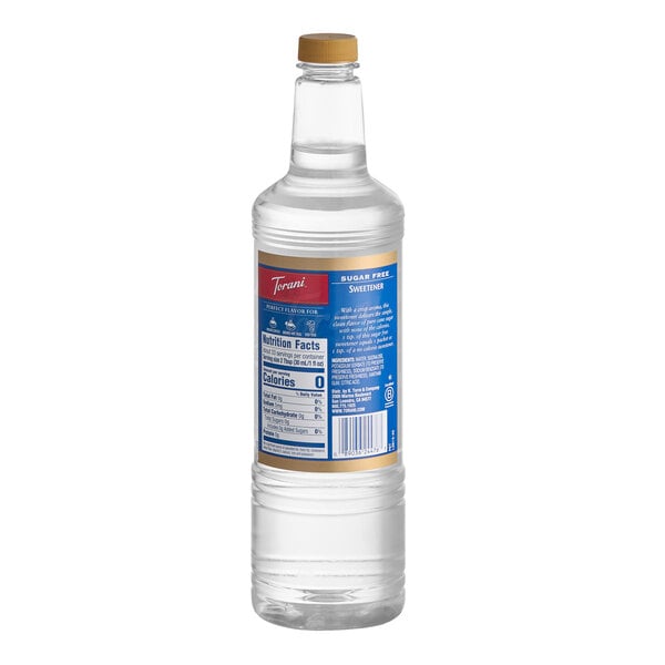 Torani Sugar-Free Sweetener Syrup Plastic Bottle 1 Liter - 6/Case