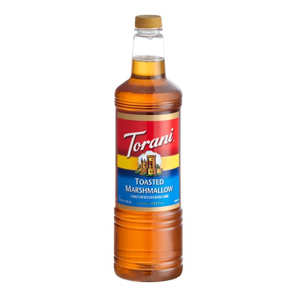 Torani Toasted Marshmallow Flavoring Syrup Plastic Bottle 1 Liter - 6/Case
